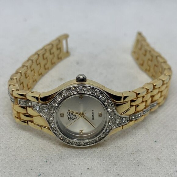 Beautiful Vintage EJ Quartz watch with rhinestones (runs GREAT) 7'' band - Picture 3 of 10